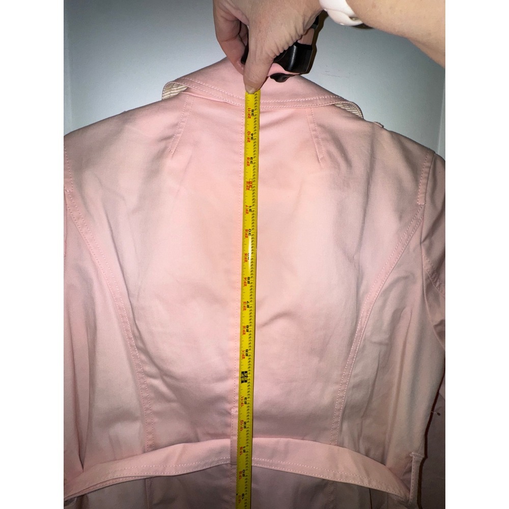 Talbots Petite light Pink Cotton Blend Belted Trench Coat Jacket SP PH5289 - Picture 12 of 14
